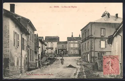AK Inor, La Rue de l`Eglise, Strassenpartie