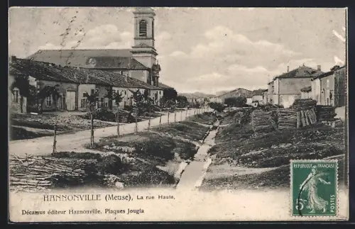 AK Hannonville /Meuse, La rue Haute, Strassenpartie