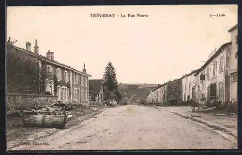 AK Tréveray, La Rue Neuve, Strassenpartie