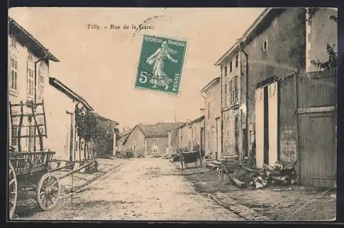 AK Tilly, Rue de la Gare, Strassenpartie