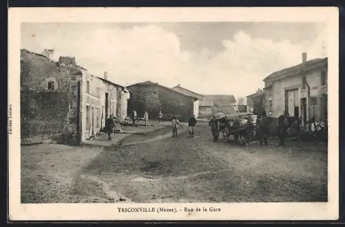 AK Triconville /Meuse, Rue de la Gare, Strassenpartie