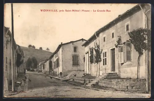 AK Woinville près Saint-Mihiel, La Grande Rue, Strassenpartie