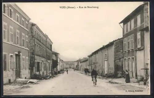 AK Void /Meuse, Rue de Strasbourg, Strassenpartie