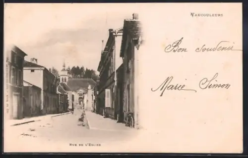 AK Vaucouleurs, Rue de l`Eglise, Strassenpartie