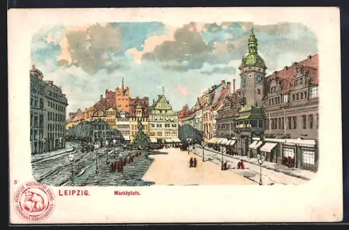 AK Leipzig, Blick auf den Marktplatz