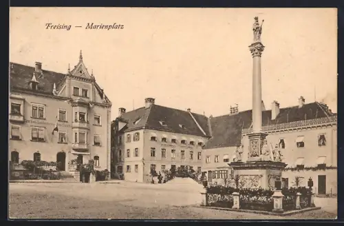 AK Freising, Marienplatz, Gasthof zum Laubenbräu