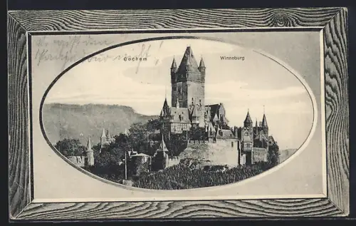 AK Cochem /Mosel, Winneburg im Passepartout-Rahmen