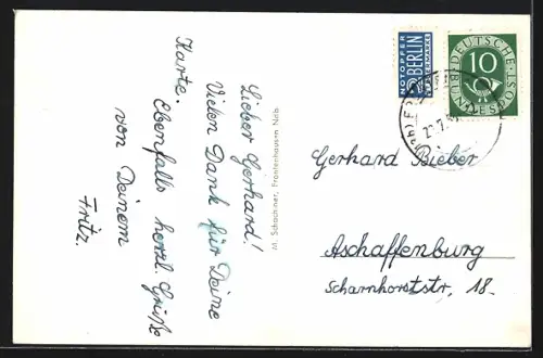 AK Frontenhausen, Strassenpartie mit Hotel Röhrl