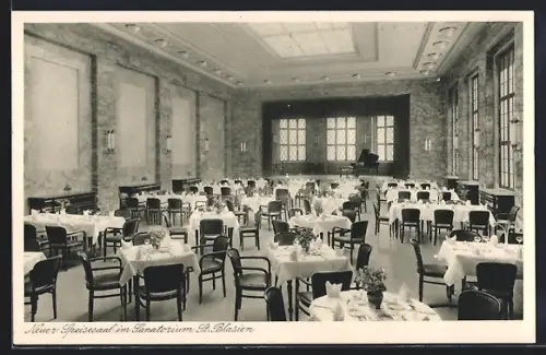 AK St. Blasien / Schwarzwald, Neuer Speisesaal im Sanatorium