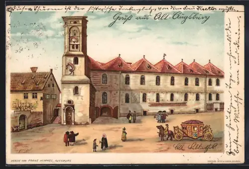Lithographie Alt Augsburg, Alte Bibliothek