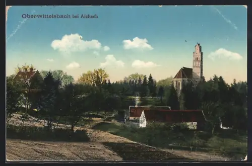 AK Oberwittelsbach, Partie bei Kirche