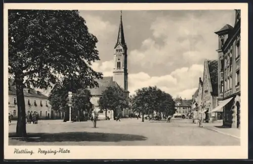 AK Plattling, Blick auf den Preysing-Platz