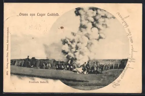 AK Lechfeld, Feuernde Batterie im Lager Lechfeld