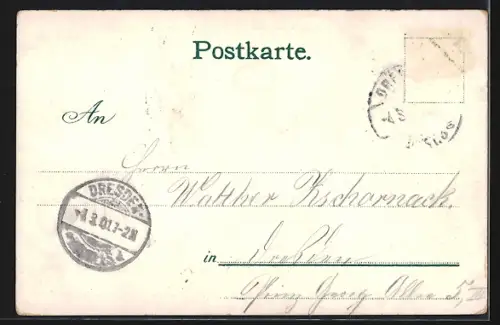 Lithographie Polenz / Sächs. Schweiz, Gasthaus Polenzthal