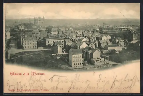 AK Worms, Blick über die Dächer der Stadt