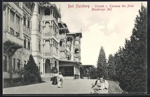 AK Bad Harzburg, Ostseite u. Terrasse des Hotel Harzburger Hof