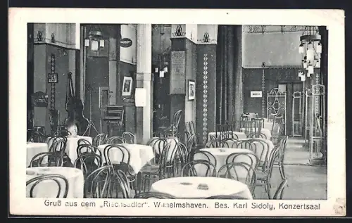 AK Wilhelmshaven, Gasthaus Reichsadler K. Sidolny, Konzertsaal