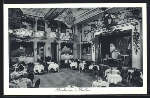 AK Berlin-Charlottenburg, Barberina, Palais des Westens, Inh. G. Tichauer, Hardenbergstrasse 18, Blick in den Saal