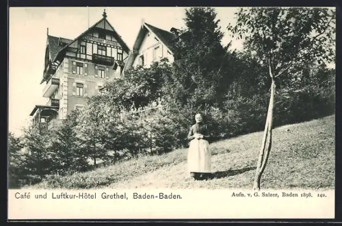 AK Baden-Baden, Cafe und Luftkur-Hotel Grethel