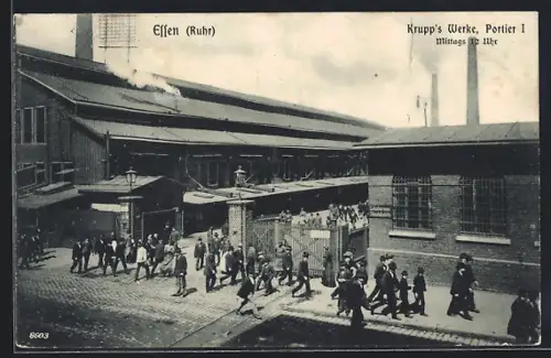 AK Essen /Ruhr, Krupp`s Werke, Portier 1 von der Strasse gesehen