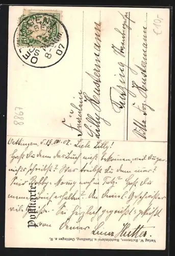 AK Oettingen a. R., Strassenpartie am Königsturm