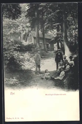 AK Kiel, Rastende Familie am Waldidyll-Düsternbrook