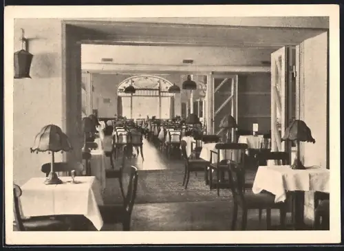 AK Bad Wörishofen, Hotel Haus Matzberger, Innenansicht des Speiseraums
