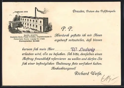 AK Dresden, Ledermanufaktur Richard Weise, Schumannstrasse 30