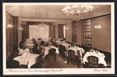 AK Berlin-Charlottenburg, Restaurant Zum Austernmeyer, Meinekestrasse 24, Roter Saal