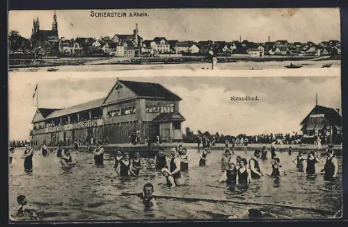 AK Schierstein a. Rhein, Strandbad, Ortsansicht