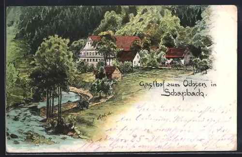 Künstler-AK Schapbach, Gasthof zum Ochsen
