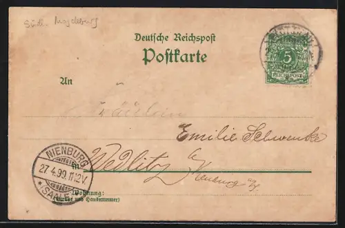 Lithographie Gr. Salze, Hotel Kurhaus Bad Elmen mit Gradierwerk und Kinderspielplatz, Erlenbad