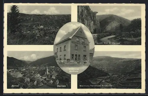 AK Ahrtal / Dernau, Ortsansichten, Weinberg-Terrassen, Bunte Kuh