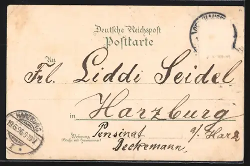 Lithographie Bad Oeynhausen, Soolbad, Wandelbahn, Kurhaus