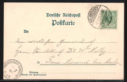 Lithographie Rolandseck, Hotel Rolandseck, Bes. F. Müller