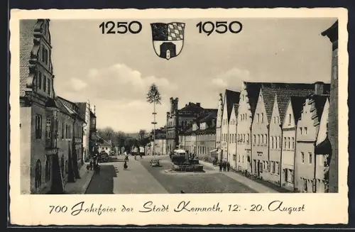 AK Kemnath / Opf., Festpostkarte zur 700 Jahrfeier, Strassenpartie, Wappen