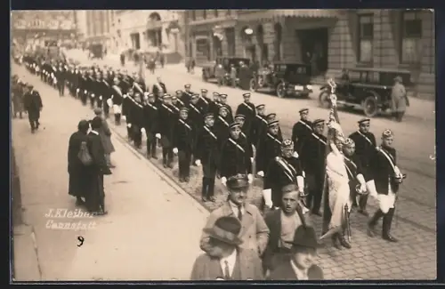 Foto-AK Cannstatt, Rektoratsübergabe am 5. Mai 1926, Studenten in vollem Wichs