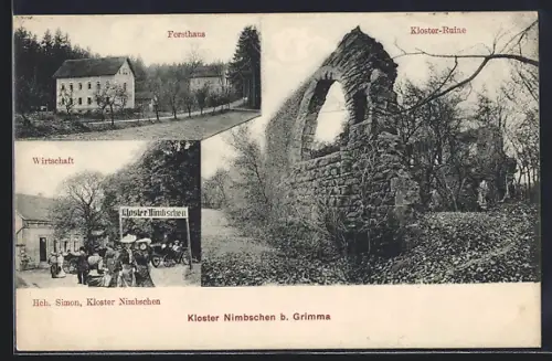 AK Grimma, Kloster Nimbschen, Gasthaus, Kloster-Ruine
