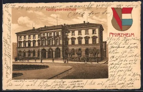 AK Pforzheim, Kunstgewerbeschule, Wappen