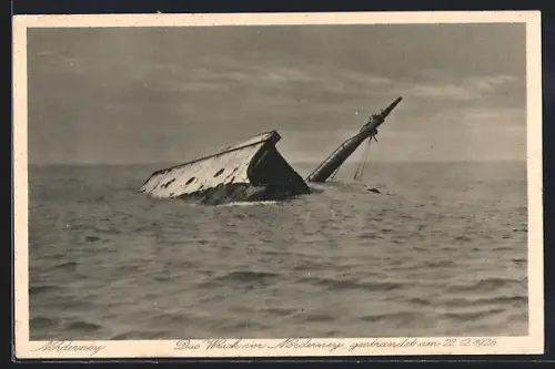 AK Norderney, Wrack von Norderney gestrandet