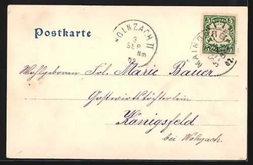 AK Mainburg, Platzansicht mit Geschäften