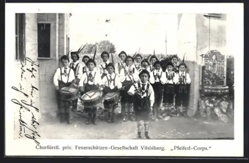 AK Vilsbiburg, Churfürstl. priv. Feuerschützen-Gesellschaft, Pfeiferl-Corps