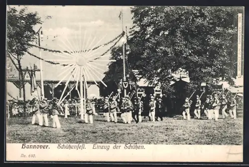 AK Hannover, Schützenfest, Einzug der Schützen, Panorama
