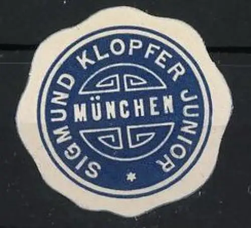 Reklamemarke München, Sigmund Klopfer Junior, dekoratives Emblem