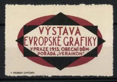 Reklamemarke Prag, Výstava Evropské Grafiky 1913, Geometrisches Muster