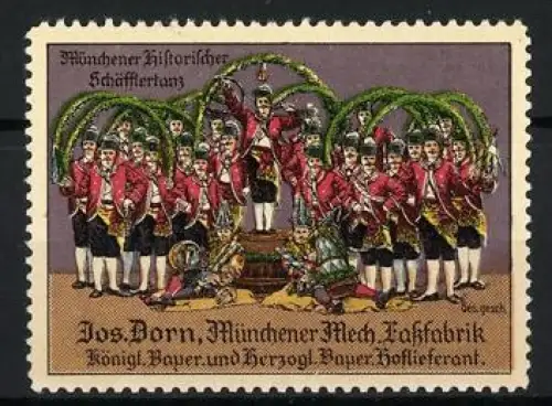 Reklamemarke München, Münchener Historischer Schäfflertanz, Schäfflertanzgruppe