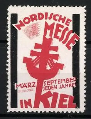Reklamemarke Kiel, Nordische Messe, Wikingerschiff-Symbol
