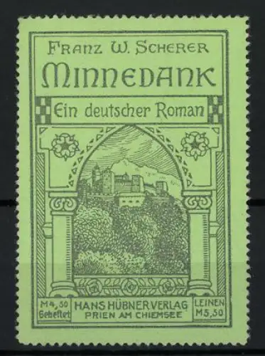 Reklamemarke Prien am Chiemsee, Roman Minnedank, Burgansicht