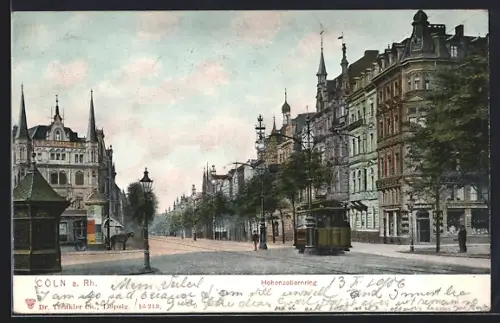 AK Köln-Neustadt, Hohenzollernring, Strassenbahn, prächtige Wohnhäuser