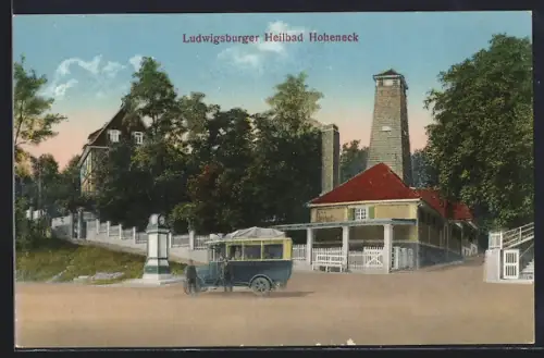 AK Ludwigsburg / Württ., Heilbad Hoheneck, Badehaus, Turm